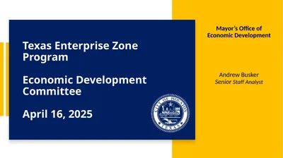 Texas Enterprise Zone Program Economic Development