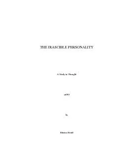 THE IRASCIBLE PERSONALITY