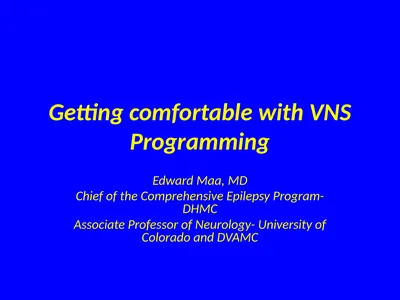 Getting comfortable with VNS Programming Edward