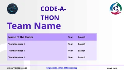 Team Name CODE-A-THON Your Problem Statement