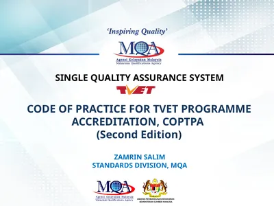 CODE OF PRACTICE FOR TVET PROGRAMME ACCREDITATION,