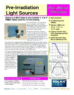 Pre-Irradiation Light Sources