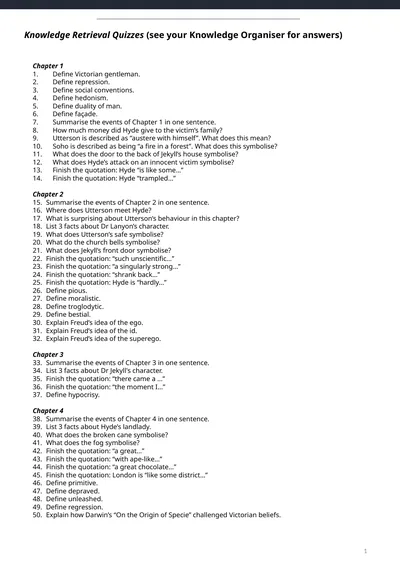 1 Knowledge Retrieval Quizzes (see your Knowledge