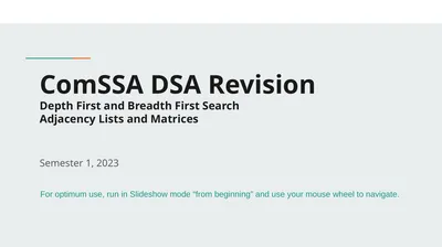 ComSSA DSA Revision Depth First and Breadth First