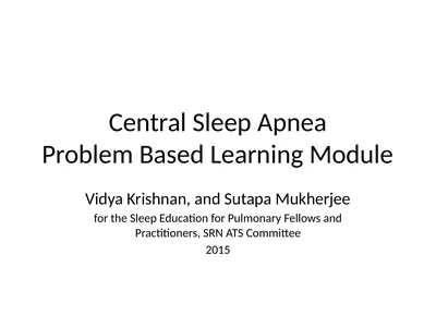 Central Sleep Apnea Problem Based Learning Module