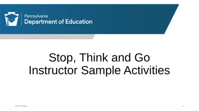 Stop, Think and Go Instructor Sample Activities