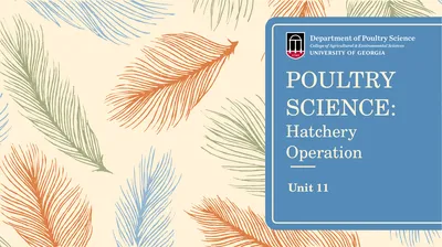 POULTRY SCIENCE: Hatchery Operation Unit 11