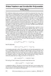 PrimeNumbersandIrreduciblePolynomials