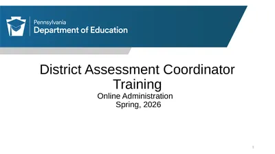 District Assessment Coordinator Training Online
