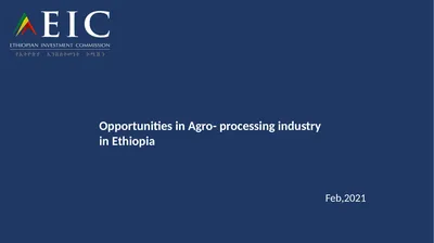 Opportunities in Agro- processing industry in