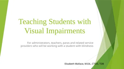 Teaching Students with Visual Impairments For