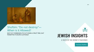 Shoftim: “Do not destroy”— When is it Allowed? Why