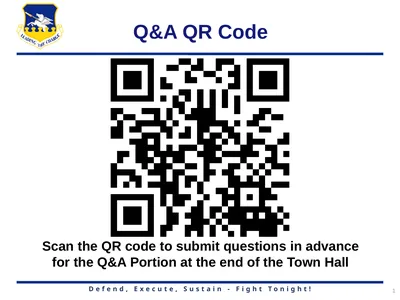 Q&A QR Code Scan the QR code to submit questions