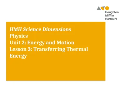 HMH Science Dimensions Physics Unit 2: Energy and