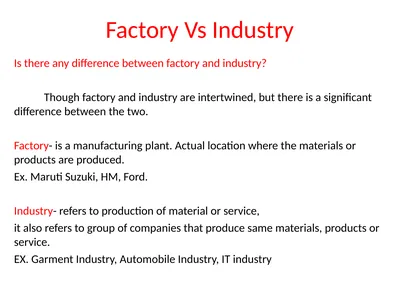 Factory Vs Industry Is there any difference