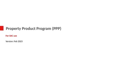 Property Product Program (PPP) For SAC use