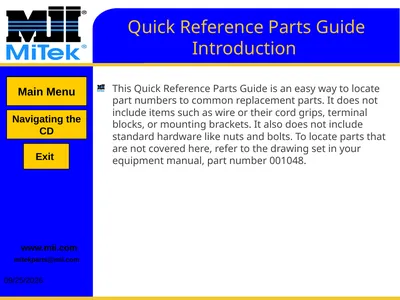 2/15/2017 Quick Reference Parts Guide Introduction