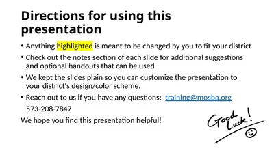 Directions for using this presentation Anything