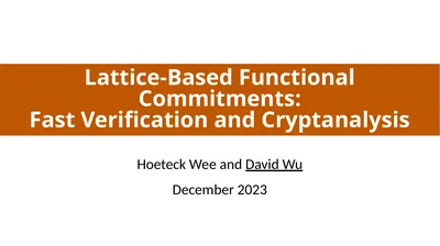 Lattice-Based Functional Commitments: Fast