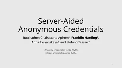 Server-Aided Anonymous Credentials Rutchathon