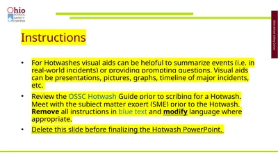Instructions For Hotwashes visual aids can be