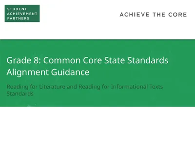 Grade 8: Common Core State Standards Alignment