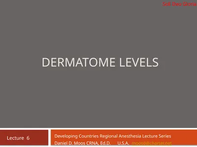 Dermatome Levels Developing Countries Regional