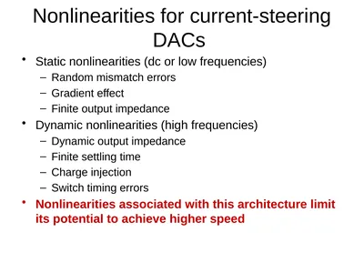 Nonlinearities for current-steering DACs Static