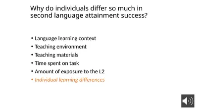 Option course: Investigating Individual Learner