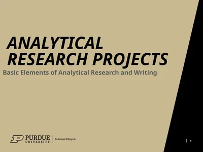 Analytical Research Projects 1 Basic Elements of