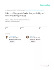 Corporate Social Responsibility and Irresponsibility