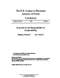 TheB.E.JournalofEconomicAnalysis&PolicyContributions