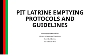 PIT LATRINE EMPTYING PROTOCOLS AND GUIDELINES