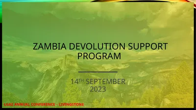 ZAMBIA DEVOLUTION SUPPORT PROGRAM 14TH SEPTEMBER