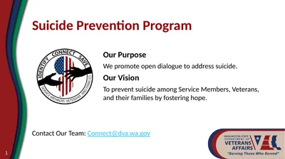 Suicide Prevention Program 1 Our Purpose We