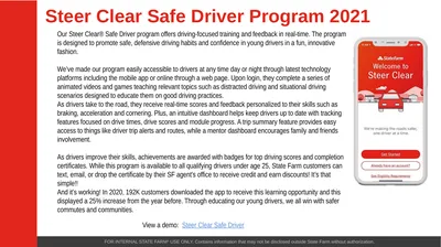 Steer Clear Safe Driver Program 2021 FOR INTERNAL