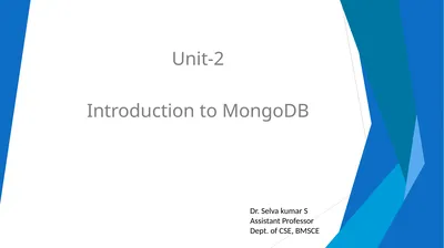 Unit-2 Introduction to MongoDB Big Data and