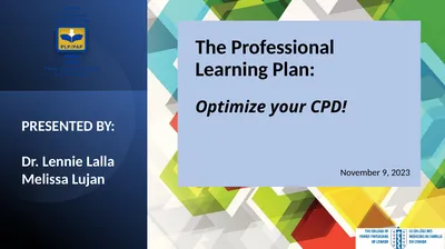 The Professional Learning Plan: Optimize your CPD!
