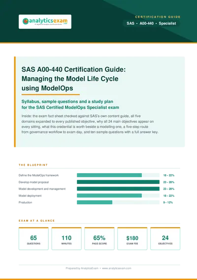 SAS A00-440 Certification Guide: Managing the Model Life Cycle using ModelOps