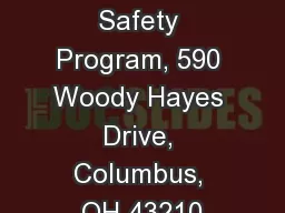 Agricultural Safety Program, 590 Woody Hayes Drive, Columbus, OH 43210