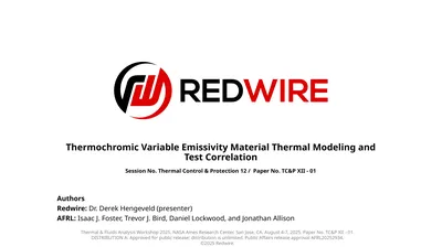 Thermochromic Variable Emissivity Material Thermal