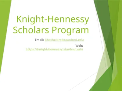 Knight-Hennessy Scholars Program Email: