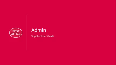 Admin Supplier User Guide Logging in to web3 Admin