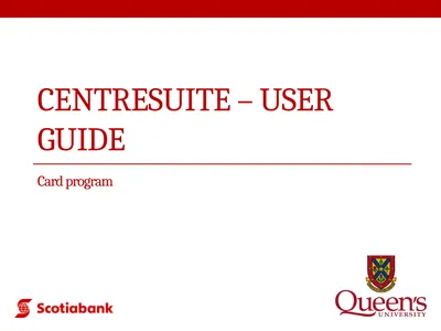 CentreSuite – User Guide Card program Why the