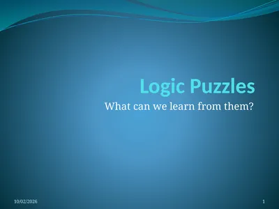 Logic Puzzles What can we learn from them?