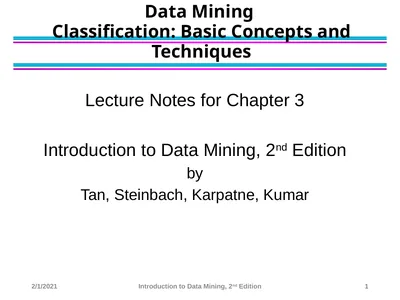 Data Mining Classification: Basic Concepts and
