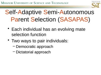 Self-Adaptive Semi-Autonomous Parent Selection