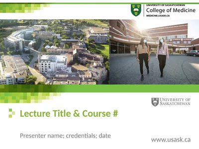 Lecture Title & Course # Presenter name;