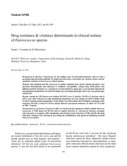 Drug resistance & virulence determinants in clinical isolates