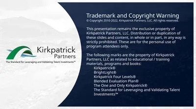 Authentic Kirkpatrick® Slides to Use Within Your